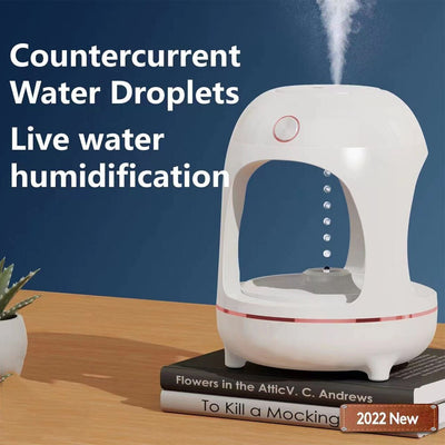 Anti Gravity Levitating Water Drops Humidifier Water Fountain LED Night Light Air Purification Atomization Desk Decorate Lamp
