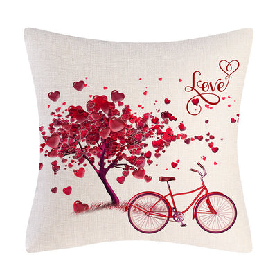 Valentine's Day Linen Pillowcase Holiday Gift